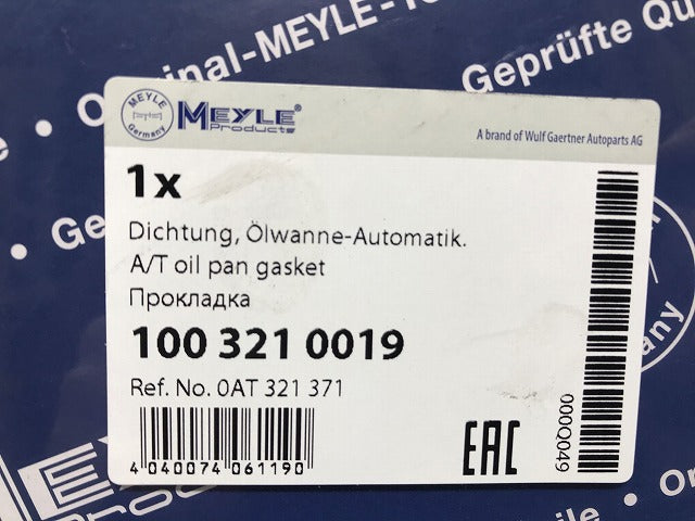 新品! A7 4G 2007-2015 社外 オートマチックトランスミッションオイルパンガスケット MEYLE(マイレ)製 100 321 0019 0AT321371(107794)