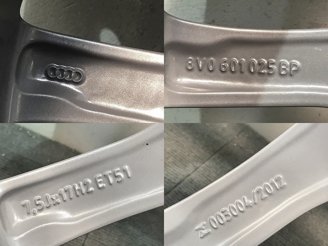 新品 A3/8V系/2013-2020 純正 ホイール 1本 17x7.5J/ET51/5穴 5H/PCD112/ハブ径55mm/8V0601025BP 8V0601025BP(119159