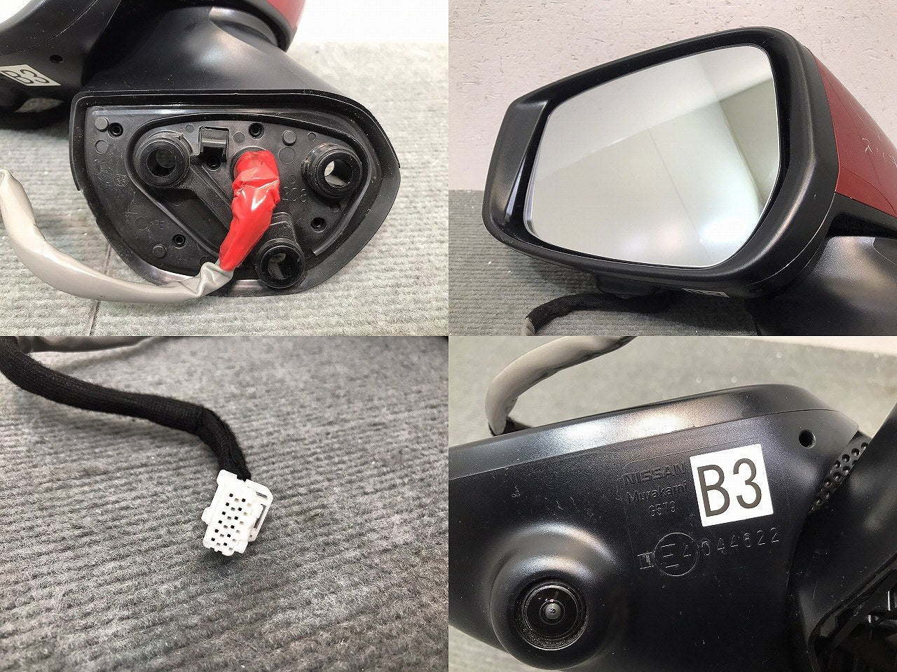 ノート/E12/HE12/NE12/SNE12 後期 純正 左ドアミラー 12線 ウインカーカメラ付 MURAKAMI G579 (ウィンカー部分) G531 96302-5WJ3A (119601)