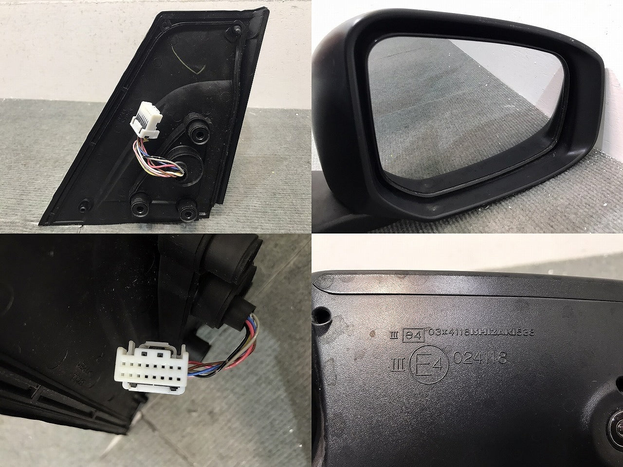 デイズルークスハイウェイスター/ekスペースカスタム/B21A/B11A 純正 右ドアミラー 9線 カメラ付 ISHIZAKI 538/024118 ブラック (120307)
