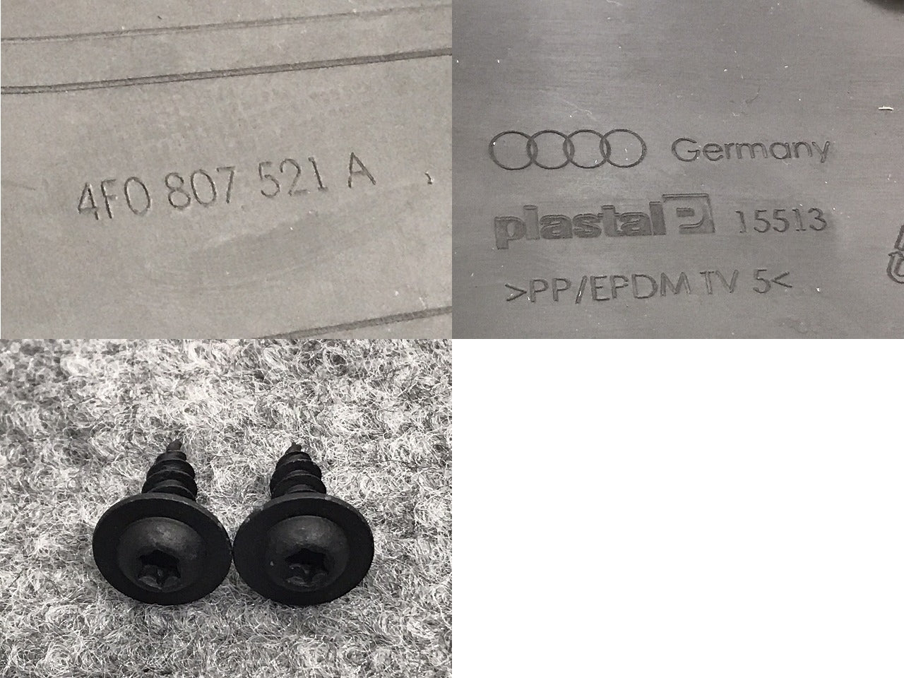 新品!A6(C6) 4F/2009-2011 純正 リア アンダーカバー/プロテクター 4F0 807 521 A 4F0807521A01C 素地 アウディ(125988)