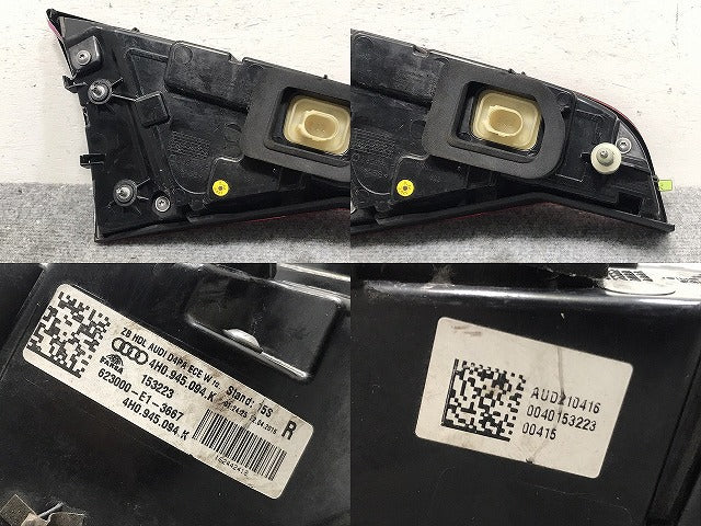 A8(D4) クワトロ 4H系/2014-2018 純正 後期 右 テールランプ/フィニッシャーランプ LED 4H0.945.094.K アウディ/Audi(130123)