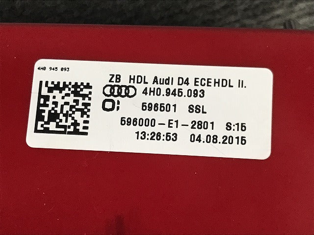 新品!A8(D4) 4H系 純正 前期 左 テールランプ/ライト/レンズ/フィニッシャーランプ/内側 LED 4H0.945.093 4H0945093 アウディ(133948)