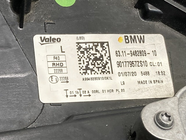 1シリーズ F40 純正 左 ヘッドライト/ランプ LED VALEO 63.11-9482809-10/90177957ZS10 BMW(134143)