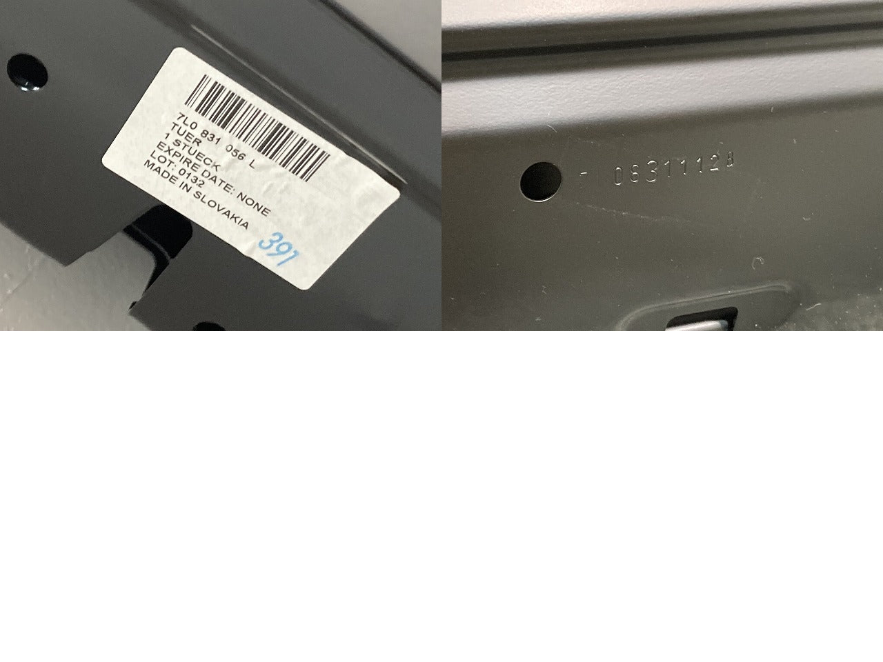 新品!トゥアレグ 7L系 純正 右 フロント ドア 0831112 7L0831056L 未塗装 フォルクスワーゲン(134728)