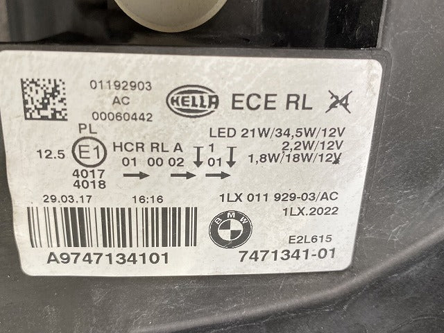 1シリーズ F20/F21 純正 左 ヘッドライト/ランプ LED HELLA 7471341-01 BMW(141030)