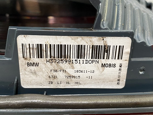 3シリーズ F30/F31 純正 前期 左 テールランプ/ライト/レンズ ハロゲン MOBIS 183611-12/7259915-10 BMW(141269)