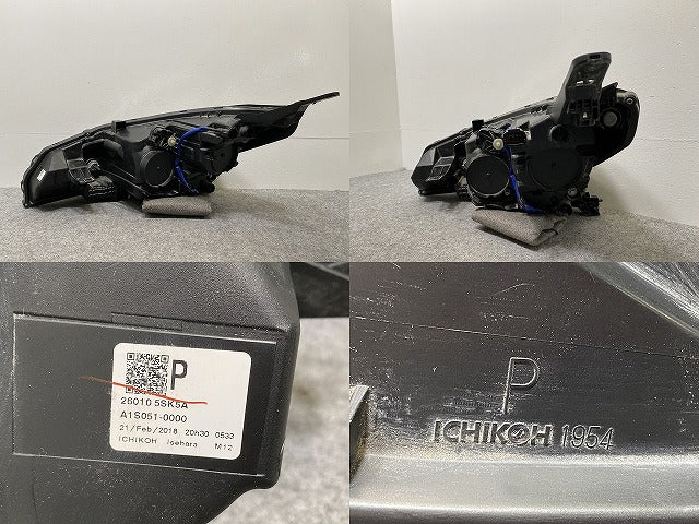 リーフ/LEAF ZE1 純正 右 ヘッドライト/ランプ LED レベライザー 刻印P ICHIKOH 1954/26010-5SK5A 26025-5SK5B 日産(141287)