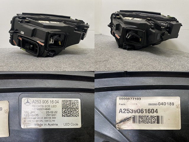 GLCクラス/AMG X253/W253 純正 後期 右 ヘッドライト/ランプ LED マルチビーム ZKW A253 906 16 04/2539061604 メルセデスベンツ(142122)