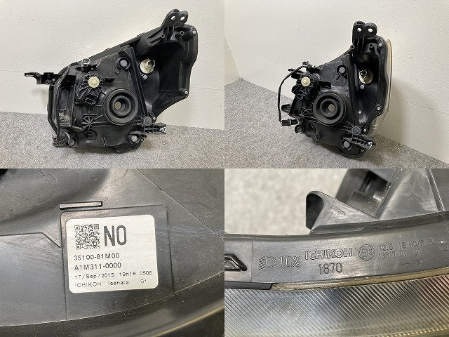 スペーシア/フレアワゴン MK32S/MK42S/MM32S/MM42S 純正 右 ヘッドライト レベライザーハロゲン 刻印N0 ICHIKOH 1870/35100-81M00(144689)
