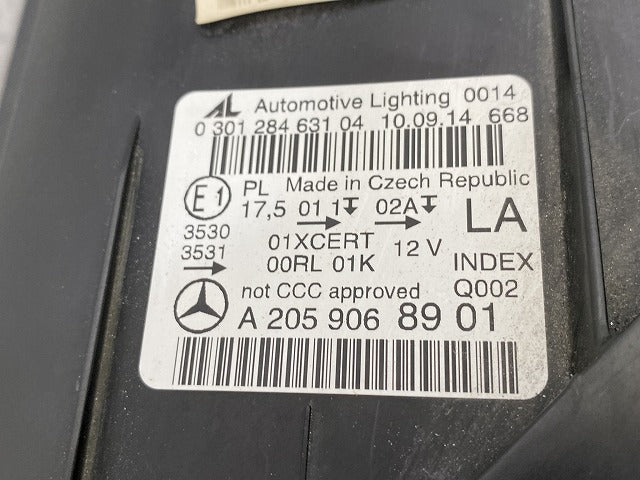 Cクラス W205 純正 前期 左 ヘッドライト/ランプ LED AL Automotive Lighting A 205 906 89 01 メルセデスベンツ(145029)