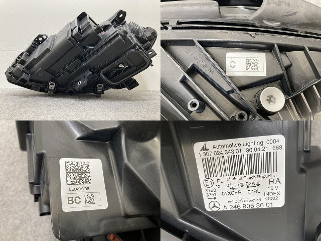 ジャンク!Bクラス W246 純正 右 ヘッドライト/ランプ LED AL A246 906 36 01 A2469063601 メルセデスベンツ(145564)