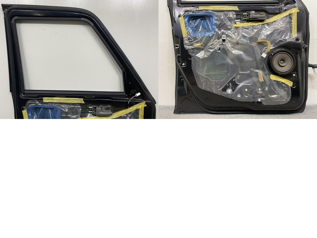 スペーシア MK32S/MK42S 純正 左 フロント ドア ブルーイッシュブラックパール3 ZJ3 スズキ(145935)