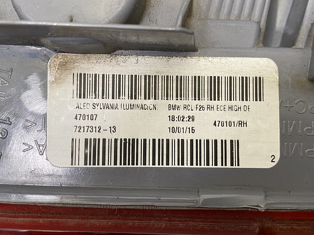 X3 F25 純正 右 テールランプ/ライト/レンズ LED VALEO 7217312-13 BMW(146205)