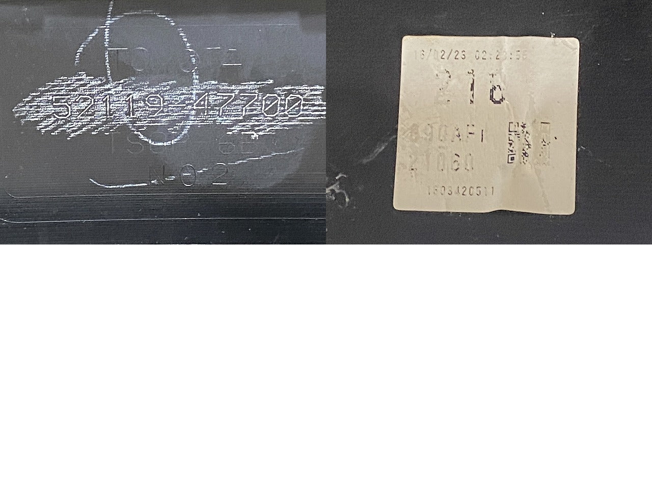 プリウス 50系/ZVW50/ZVW51/ZVW55 純正 前期 フロント バンパー スポイラーグリル付 52119-47700 アティチュードブラックマイカ(146255)