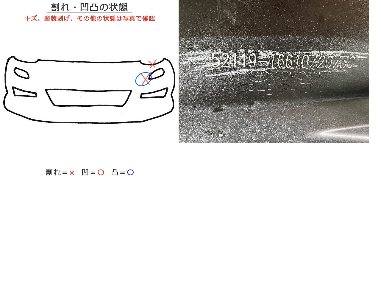 カローラ クロス ZVG13/ZVG16 純正 後期 フロント バンパー スポイラー付 52119-16610/20/30 プラチナホワイトパールマイカ(146854)