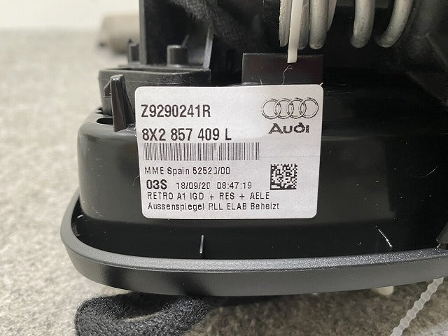 新品!A1 8X系 純正 左 ドアミラー 8線 ウインカー付 8X2 857 409 8X2857409L9B9 素地 アウディ(146993)