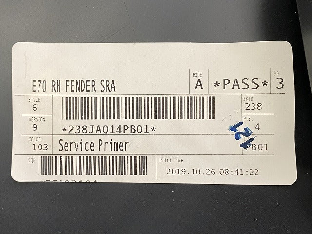 新品!X5 E70 純正 右 フロント フェンダー 5112 7157982 51657178396 サフ BMW(147036)