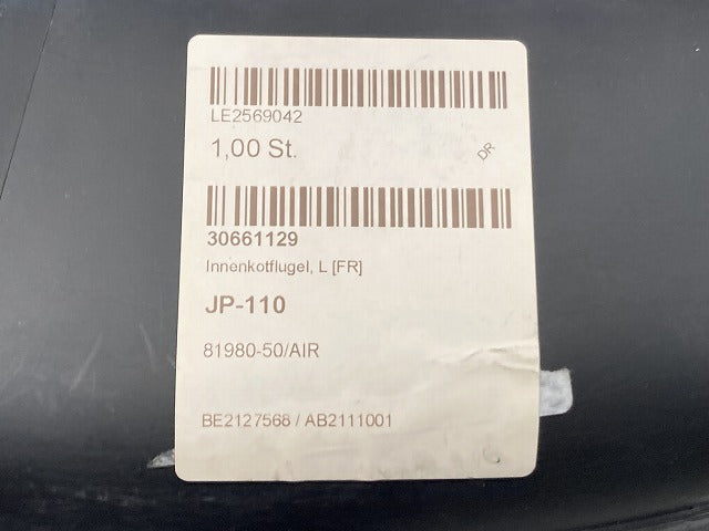新品!S80 純正 左 リア フェンダー ライナー 30661129 30661129 ブラック ボルボ(147732)