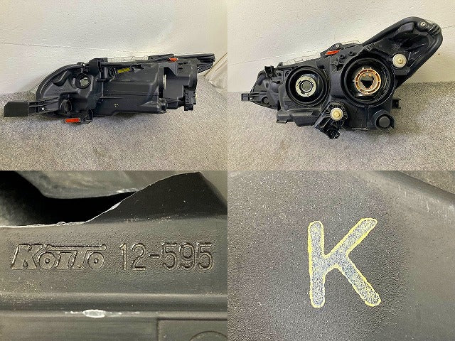 カローラ フィールダー NZE161G/NZE164G/NKE165G 純正 後期 右 ヘッドライト/ランプ ハロゲン レベライザー 刻印K KOITO 12-595(148751)