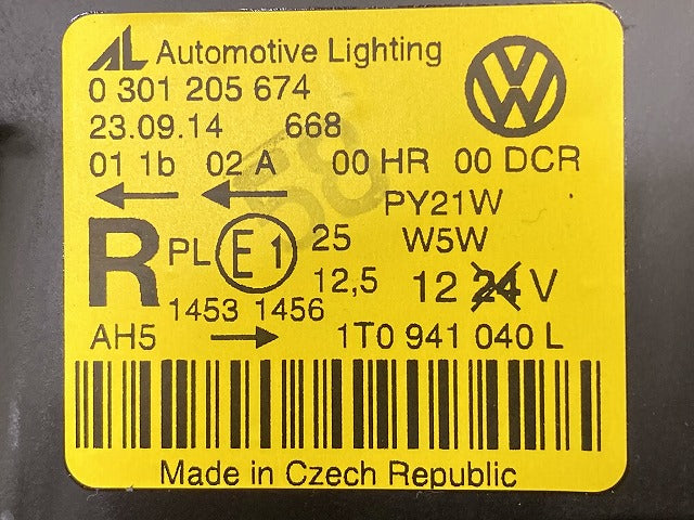 新品!トゥーラン 1T系 2004~ 純正 右 ヘッドライト/ランプ キセノン HID AFS無 AL 1 305 615 477 フォルクスワーゲン(148851)