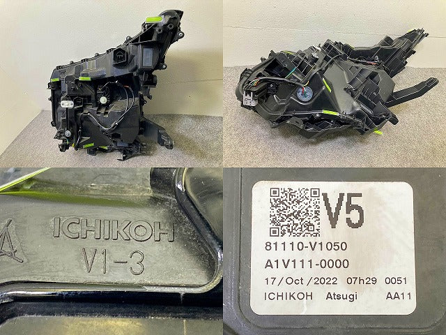 ジャンク!ヴォクシー ZWR90W/ZWR95W/MZRA90W/MZRA95W 純正 右 ヘッドライト/ランプ LED 刻印V5 ICHIKOH V1-3 81110-V1051(148870)