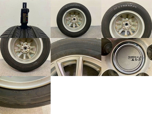 社外 タイヤホイールセット ラジアル SIBILLA NEXT GS-5 4本セット 15x6J/ET43/5穴 5H/PCD100/ハブ径65mm トヨタ 日産 ホンダ汎用(148960)