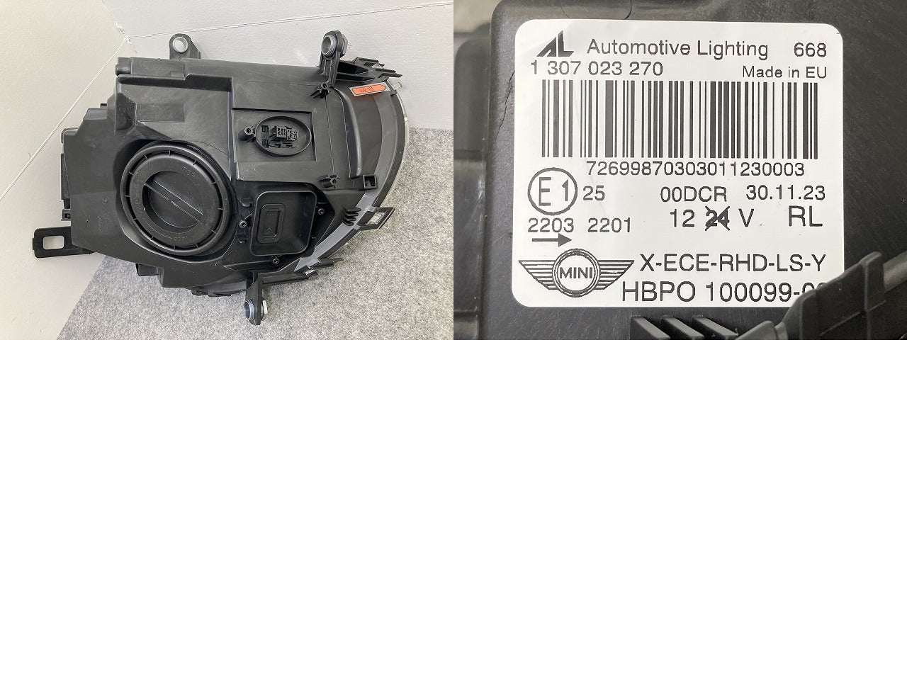 新品!R55 R56 R57 R58 R59 純正 左 ヘッドライト/ランプ キセノン HID AFS無 AL 1 307 023 270 63127269987 ミニ MINI(149568)