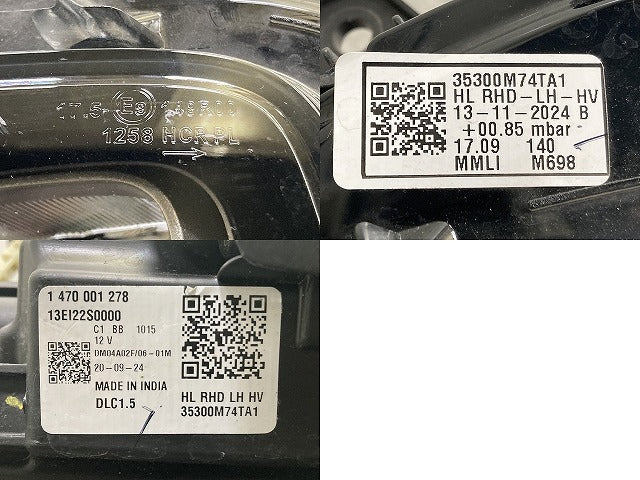 フロンクス WDB3S 純正 左 ヘッドライト/ランプ LED AL Automotive Lighting 35300M74TA1 スズキ(149793)