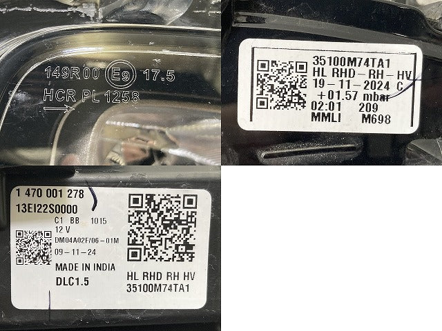フロンクス WDB3S 純正 右 ヘッドライト/ランプ LED AL Automotive Lighting 35100M74TA1 スズキ(149794)