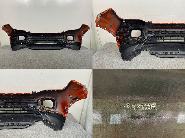 Tクロス/T-クロス T-Cross C1DKR 純正 フロント バンパー スポイラー付 Fバンパー 2GM.807.221.A オレンジ 4M フォルクスワーゲン(150027)