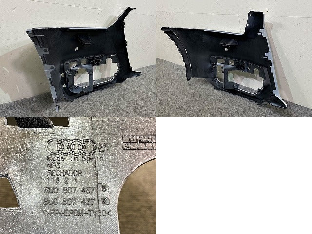 新品!Q3 8U系 純正 左 フロント バンパー/コーナーカバー/コーナーパネル LH 8U0 807 437 B 8U0807065GRU サフ アウディ(150589)