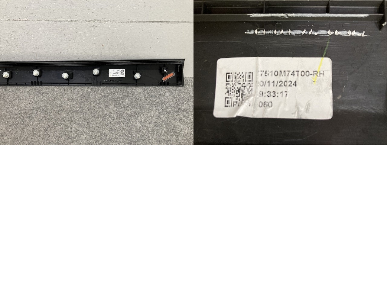 フロンクス WDB3S 純正 右 フロント サイドパネル スプラッシュガード RH 77511-74T0 素地 スズキ(150642)