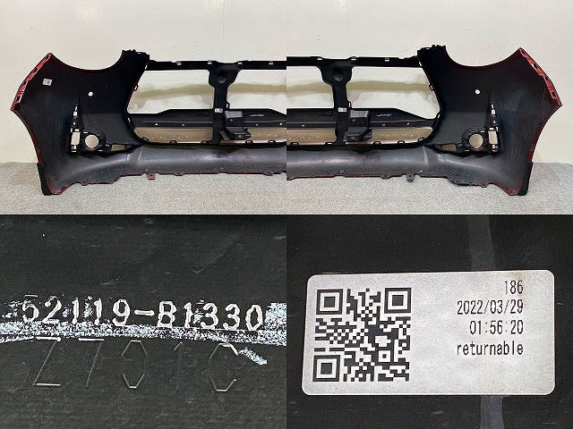 パッソ モーダ M700A/M710A 純正 後期 フロント バンパー スポイラー付 52119-B1330 ファイアークォーツレッドメタリック(151540)