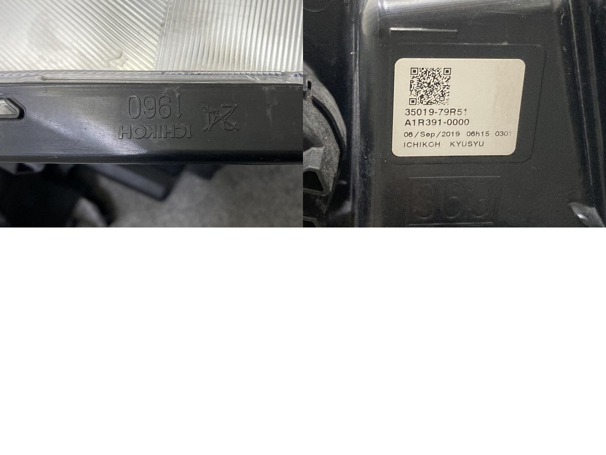 スペーシア カスタム MK53S 純正 右 ヘッドライト/ランプ LED レベライザー ICHIKOH 1960 メッキ スズキ(152091)