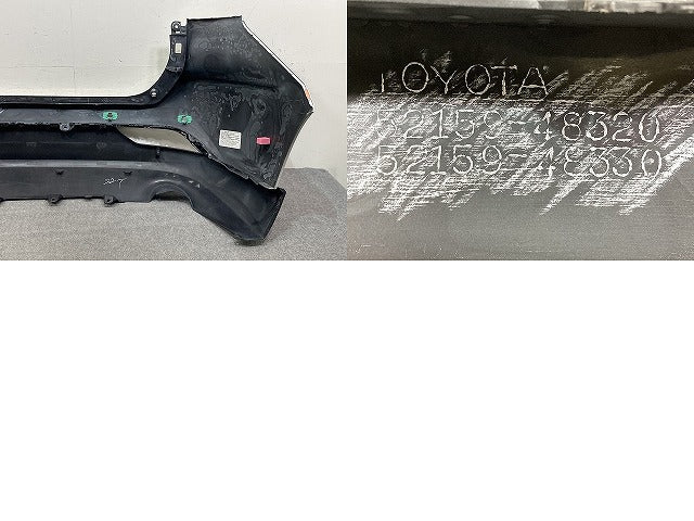 ハリアー 80系 MXUA80/MXUA85/AXUH80/AXUH85 純正 リア バンパー スポイラー付 52159-48320/48330 ホワイトパール 070 トヨタ(152546)