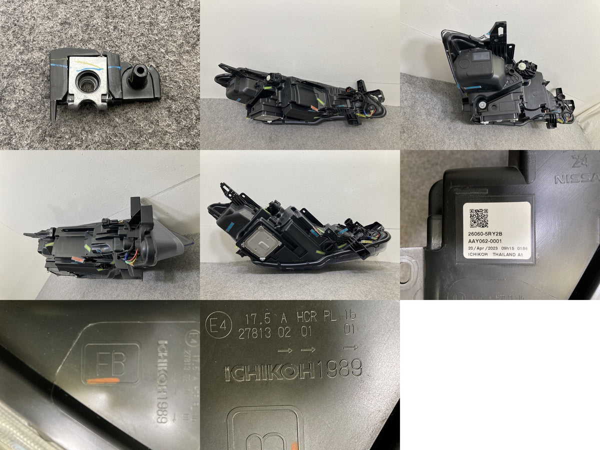 ジャンク!キックス/KICKS P15/RP15/SNP15 純正 左 ヘッドライト/ランプ LED レベライザー 刻印FB LH ICHIKOH 1989 日産(150665)