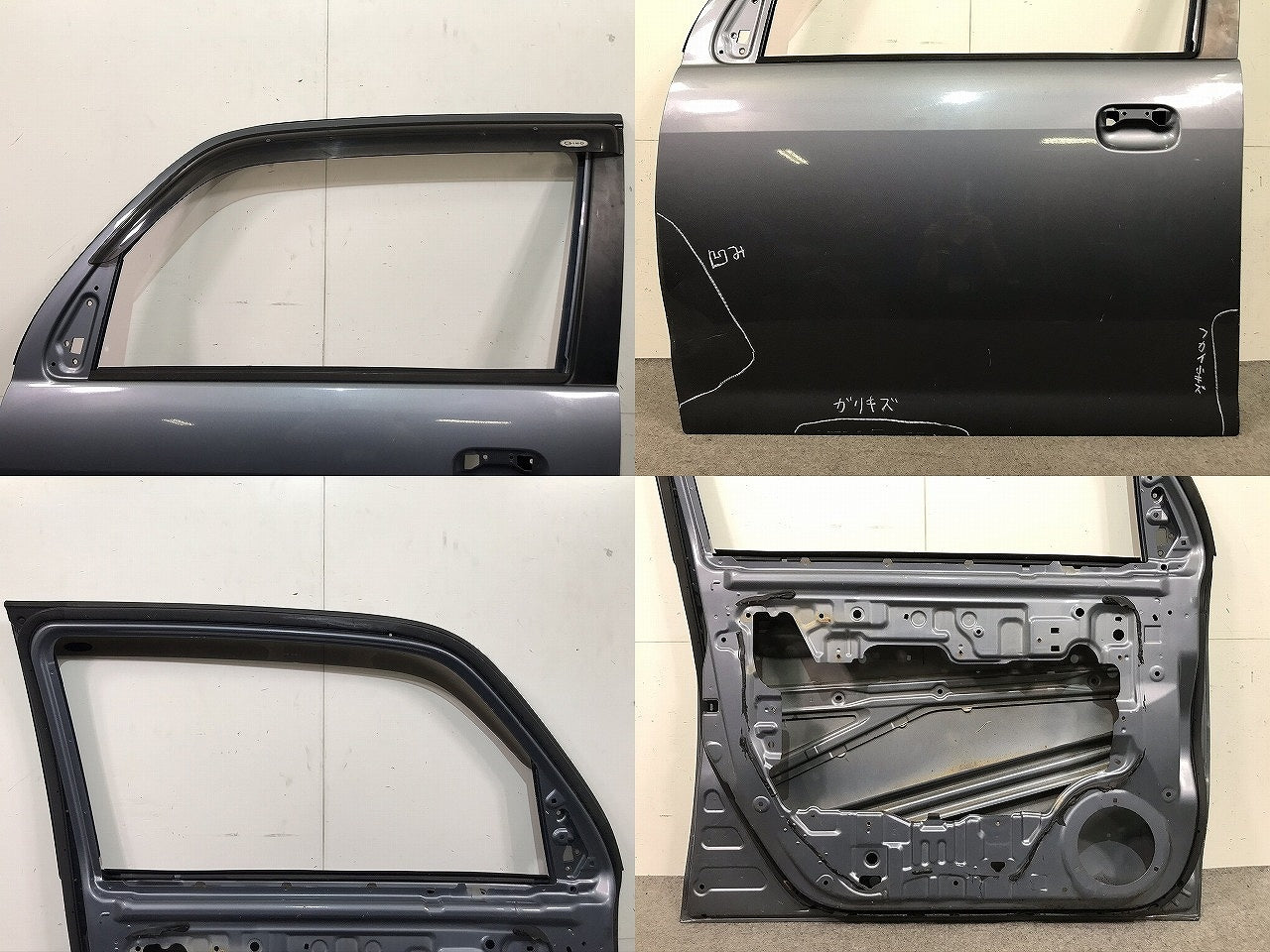 ミラジーノ L650S/L660S 純正 左フロントドア バイザー付 スチールグレーメタリック カラーNo.S30 ダイハツ(105248)