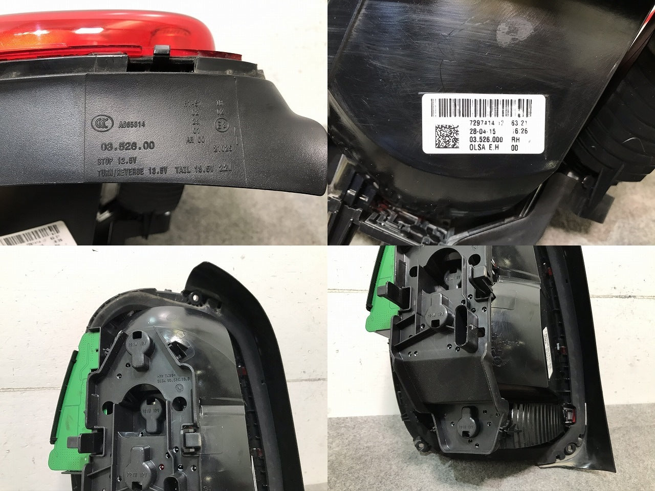 MINI/ミニ F55/F56/F57 純正 右テールランプ/ライト/レンズ 7297414-02 ミニ(105292)