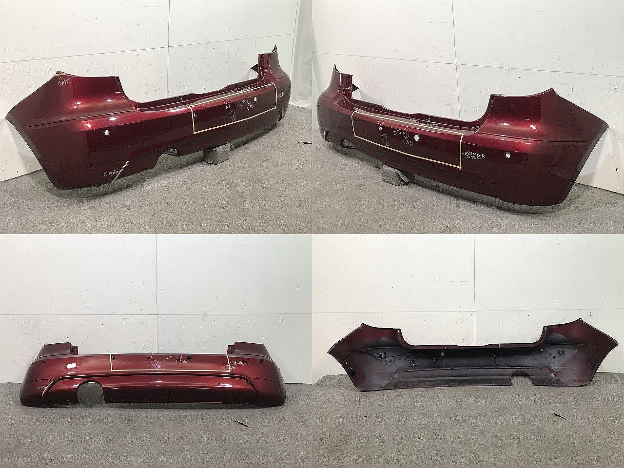 Aクラス W169 純正 リアバンパー A 169 885 65 25/A1698856525 サターンレッド カラーNo.597 メルセデスベンツ(110442)