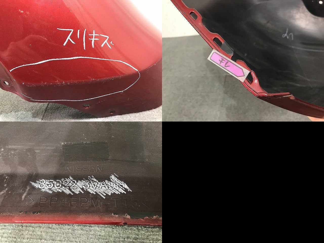 ノート E12/HE12/NE12/SNE12 純正 前期 リアバンパー 85022 3VA0H ラディアント レッドパールメタリック カラーNo.NAH 日産(110528)
