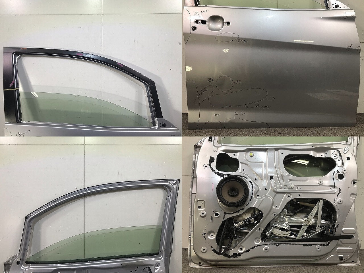 eKワゴン/デイズ B11W/B21W 純正 右フロントドア ガラス付 クールシルバーメタリック カラーNo.A31 三菱(110638)