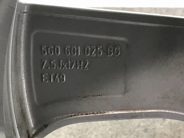 ゴルフ7/GOLF VII AU系 GTI 純正 ホイール 1本のみ 17ｘ7.5J/ET49/5穴/PCD112/ハブ径56mm/5G0601025 BG フォルクスワーゲン(110904)