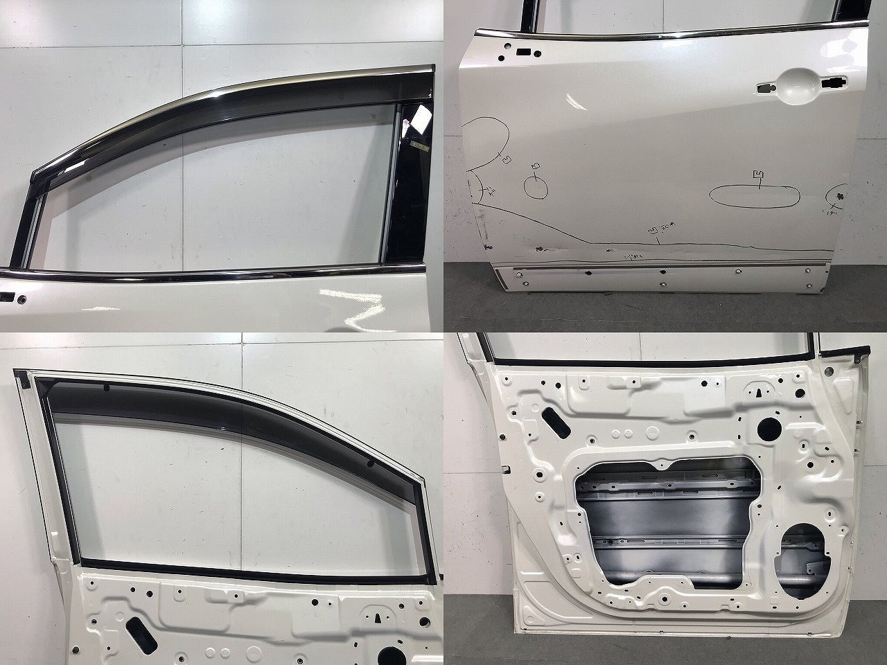 エルグランド ハイウェイスター E52/PE52/PNE52/TE52/TNE52 純正 左フロントドア バイザー付 ホワイトパール カラーNo.QAB(111817)