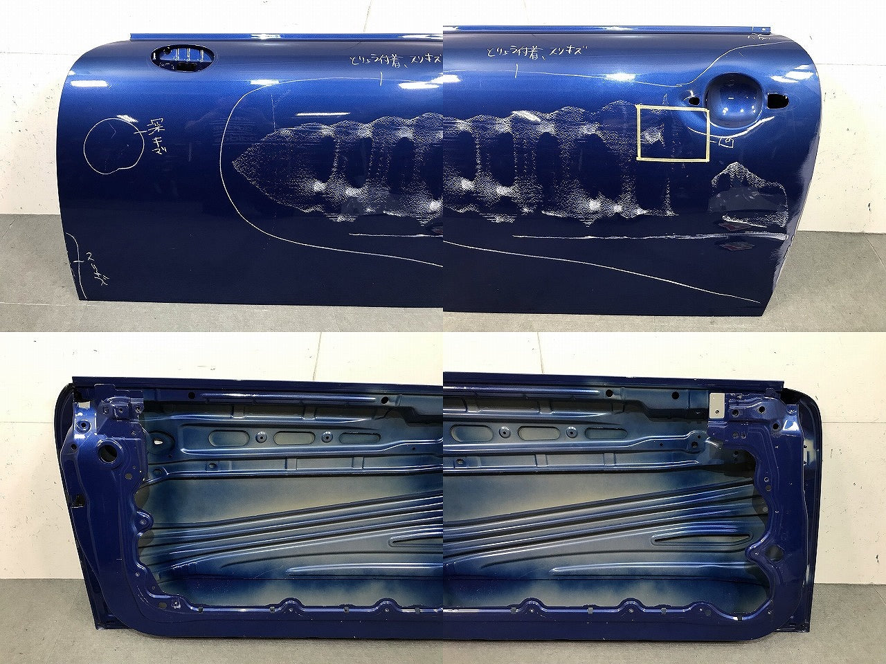 MINI/ミニ R56 純正 左フロントドア ライトニングブルー カラーNo.A63 ミニ(113331)