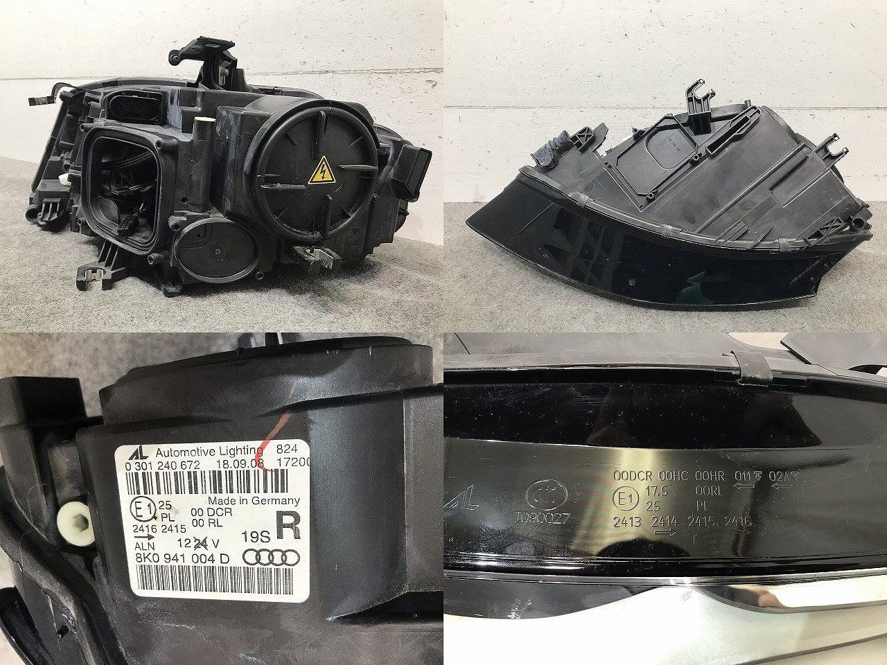 A4 8K系 純正 前期 右ヘッドライト/ランプ キセノン HID LED AL Automotive Lighting 8K0 941 004 D アウディ(114822)