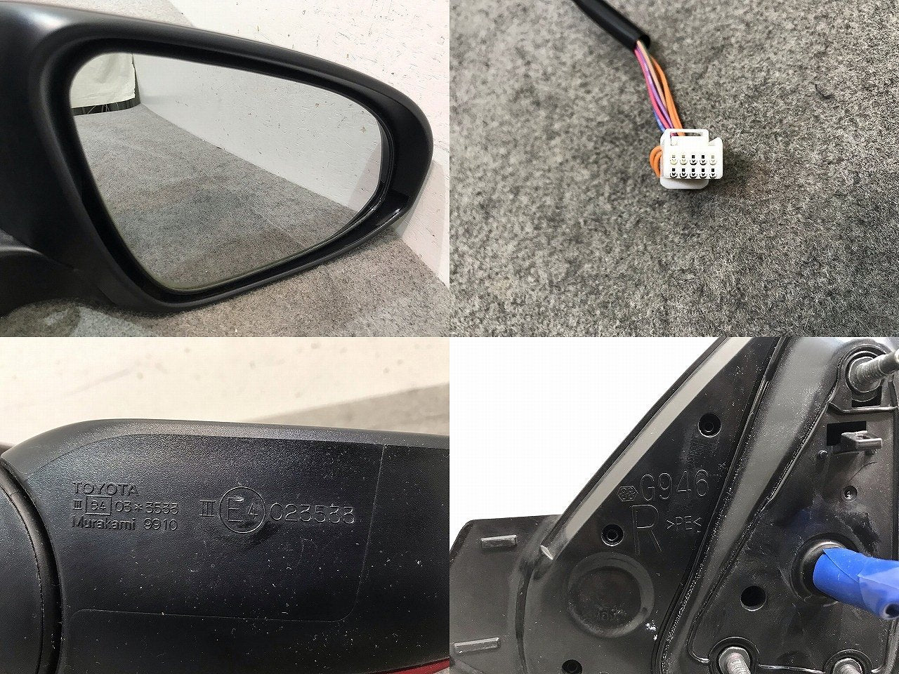 パッソ M700A/M710A 純正 右ドアミラー 7線 Murakami 9910 87910-B1290 マゼンタベリーマイカメタリック カラーNo.R72 トヨタ (115338)