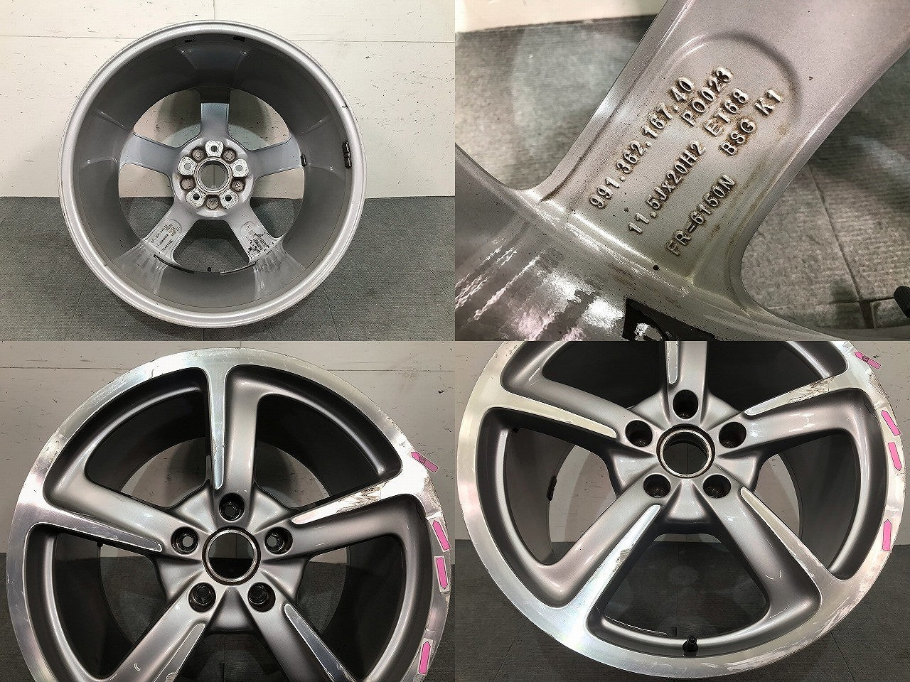 911 ポルシェ/PORSCHE/カレラ 純正 ホイール 1本 20ｘ11.5J/ET68/5穴 5H/PCD130/71mm/991.362.167.40 99136216740M7Z(116030