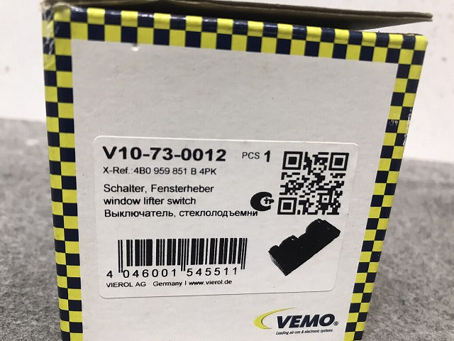 新品! A6(C5)4B/Audi 純正 右フロントドア ウィンドウスイッチ パワーウインドウスイッチ 運転席側 V10-73-0012/4B0959851B4PK (116461)