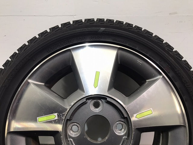 フィット ヴィッツ キューブ マーチ デミオ 等 社外 ホイールタイヤ 1本のみ 14ｘ4.5J/ET48/4穴 4H/PCD100/ハブ径55mm (118231)